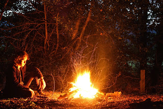 Ben at the Campfire - photo by Mike Gilpin and Benjamin Akira Tallamy